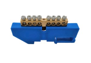 Listwa zaciskowa PE, na szynę TH35, 8 przewodów, niebieska