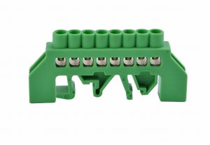 Listwa zaciskowa izolowana N, 8 przewodów, zielona