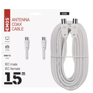 Przewód antenowy IEC ekranowany prosty 15m