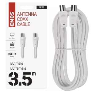 Przewód antenowy IEC ekranowany prosty 3,5m