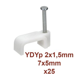 Uchwyt kablowy płaski YDYp 2 x 1,5mm 7x5mm (25szt)