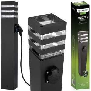 Słupek z gniazdem 230V lampka ogrodowa E27 LED TAXUS 2