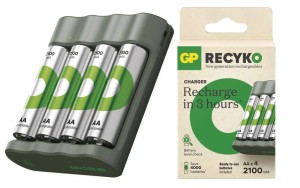 Ładowarka akumulatorków GP  Recyko Eco B441 + 4× AA 2100 mAh