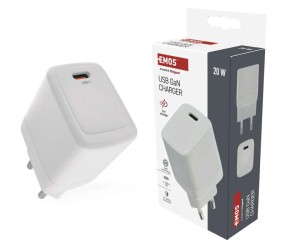 Ładowarka sieciowa USB-C GaN PD 20W 3A biała