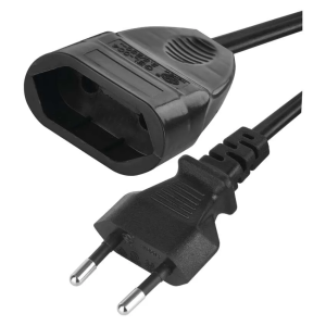 Przedłużacz 3m 1 gniazdo czarny PVC 0,75 mm2 2,5A 