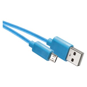 Przewód USB 2.0 wtyk A -wtyk micro USB B, 1m niebieaki