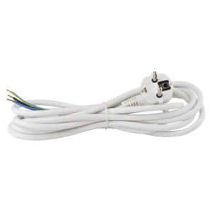 Przewód przyłączeniowy PVC OWY 3×1,5mm, 3m biały