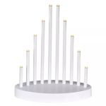 Świecznik 10 LED 3× AA 25 cm biały IP20 WW, timer
