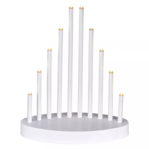 Świecznik 10 LED 3× AA 25 cm biały IP20 WW, timer