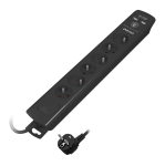 Listwa przeciwprzepięciowa 6 gniazd 2x USB 3m czarny