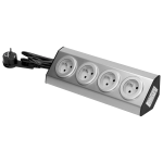 Gniazdo meblowe na rzepy 4x2P+Z INOX z przewodem 1,5m