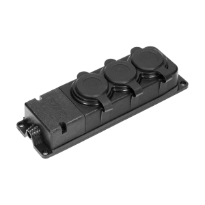 Gniazdo potrójne przenośne gumowe IP44 16A, 230V 