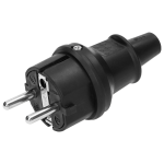 Wtyczka Uni-Schuko mini, IP44, czarna ,16A, 230V