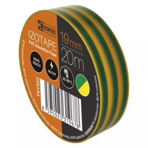 Taśma izolacyjna PVC 19mm / 20m żółto-zielona