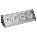 Gniazdo meblowe na rzepy 4x2P+Z INOX