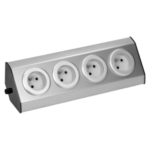 Gniazdo meblowe na rzepy 4x2P+Z INOX