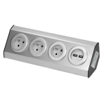 Gniazdo meblowe na rzepy 2x USB INOX