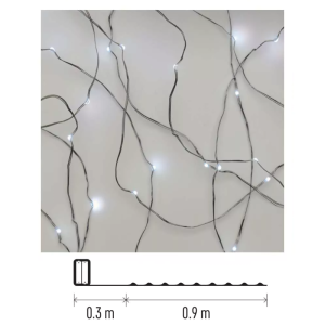 Lampki nano łezki 10 LED 0,9m 2x AA zimna biel timer