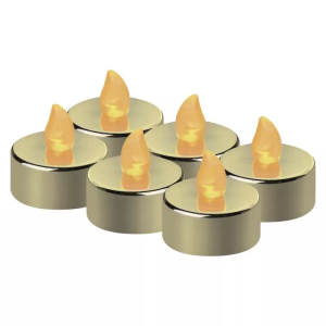 Świeczki tealight LED złote  6× CR2032, VNT, kpl. 6 szt 