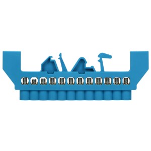 Listwa zaciskowa izolowana N, 12 przewodów, niebieska