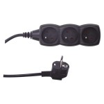 Przedłużacz elektryczny 3 gniazda 3m czarny PC0313