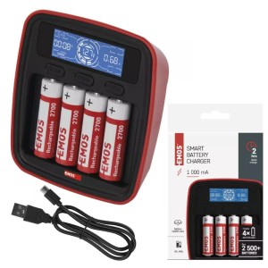  Ładowarka akumulatorków USB-C AA / AAA + 4x AA 2700