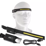 Latarka czołowa 380lm pasek LED Li-Pol 1200mAh ładowalna