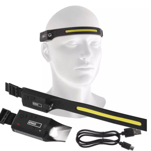 Latarka czołowa 380lm pasek LED Li-Pol 1200mAh ładowalna