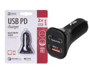 Ładowarka samochodowa USB USB-C PD QUICK 1,5 - 3 A