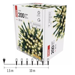 Lampki choinkowe Classic 200 LED 10m ciepła biel