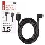Przewód HDMI ekranowany 2.0 wtyk A 90°, 1,5m