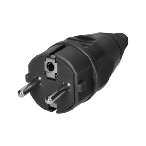 Wtyczka warsztatowa 2P+Z Uni-Schuko 16A czarna
