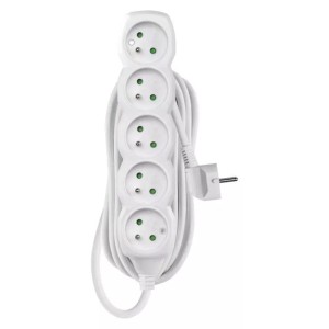 Przedłużacz domowy elektryczny 5 gniazd 7m biały
