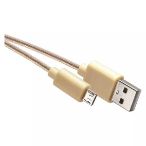 Przewód USB 2.0 wtyk A -wtyk micro USB B, 1m złoty