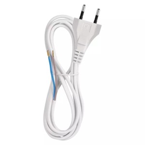 Przewód przyłączeniowy PVC 2×0,5mm 2m biały