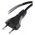 Przewód przyłączeniowy PVC 2×0,75mm 2m czarny