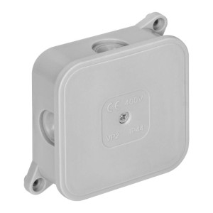 Puszka natynkowa ECO IP44 400V 4 dławnice gumowe 85x85mm szara