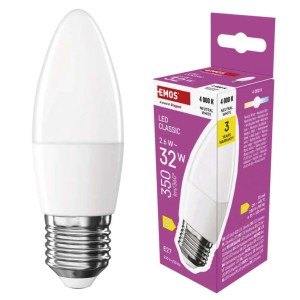 Żarówka LED świeczka E27 2,6W (25W) 350lm neutralna biel