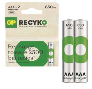 Akumulatorki GP ReCyko 650 mAh AAA HR03 2 sztuki