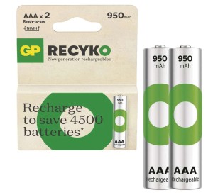 Akumulatorki GP ReCyko 950 mAh AAA HR03 2 sztuki 