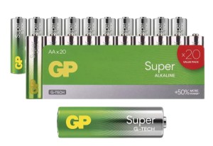 Baterie GP alkaliczne SUPER LR6 AA 20 sztuk