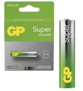 Baterie GP alkaliczne SUPER LR03 AAA 8 sztuk