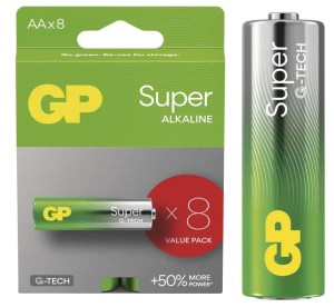 Baterie GP alkaliczne SUPER LR6 AA 8 sztuk