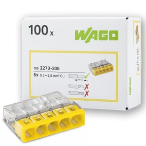 Szybkozłączka WAGO 2273-205 DRUT 5x2,5mm 100 sztuk