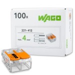 Złączka WAGO 221-412 na przewód 2x0,2-4mm 100 sztuk