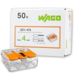 Złączka WAGO 221-413 na przewód 3x0,2-4mm 50 sztuk