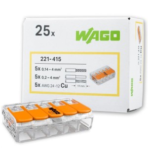 Złączka WAGO 221-415 na przewód 5x0,2-4mm 25 sztuk