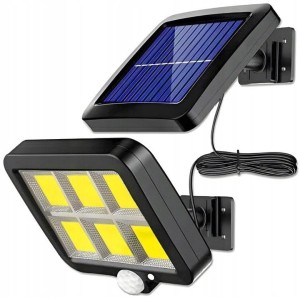Naświetlacz solarny LED halogen 6500K IP65 z czujnikiem ruchu