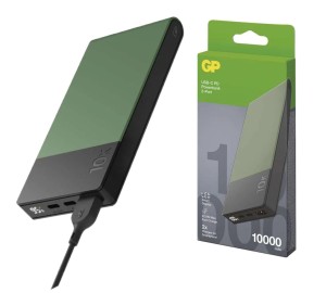 Powerbank GP M2+ Series 10 000 mAh 22,5 W USB USB-C zielony