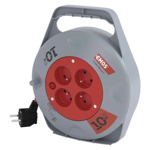 Przedłużacz bębnowy zwijany 10m 4 gniazda  PVC 230 V 1mm2